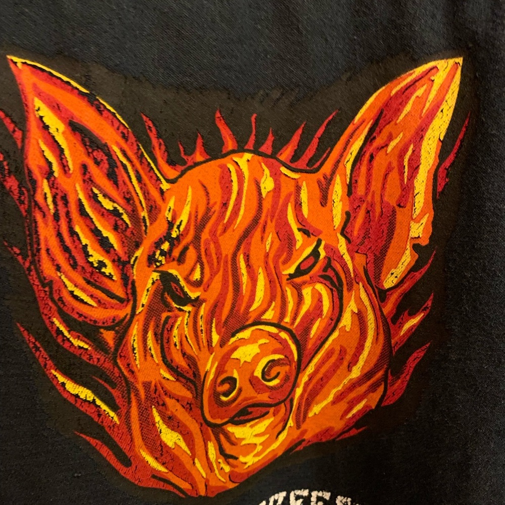 Vintage Rocktoberfest Hog Rock 2008 Biker’s Edge mensXL button down cotton shirt